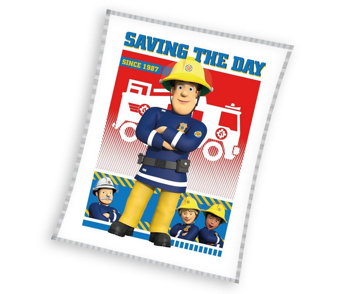 Kinderdecke Fireman Sam Fleecedecke Kuscheldecke 130 x 170 cm, Fireman Sam von Fireman Sam