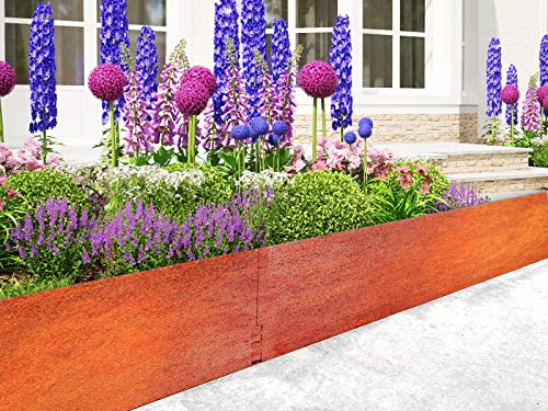 Firend Rasenkante 3mm 15-25cm Corten Stahl Edelrost Mähkante Beeteinfassung Umrandung Metall Magic Rasen ZP (12, 15) von Firend