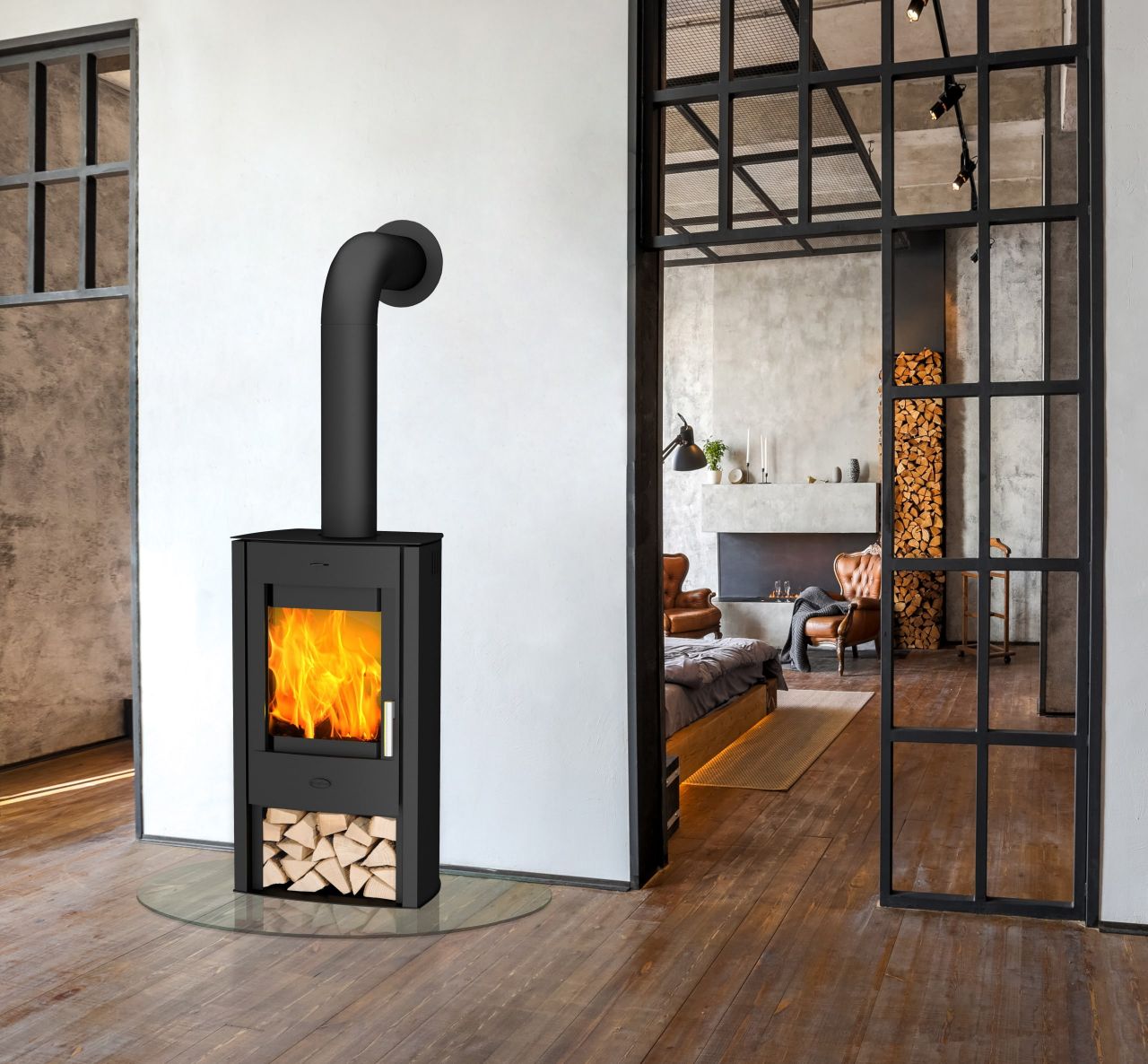 Fireplace Kaminofen Tuvalu Stahl Stahl, schwarz, 6 kW von Fireplace KFT