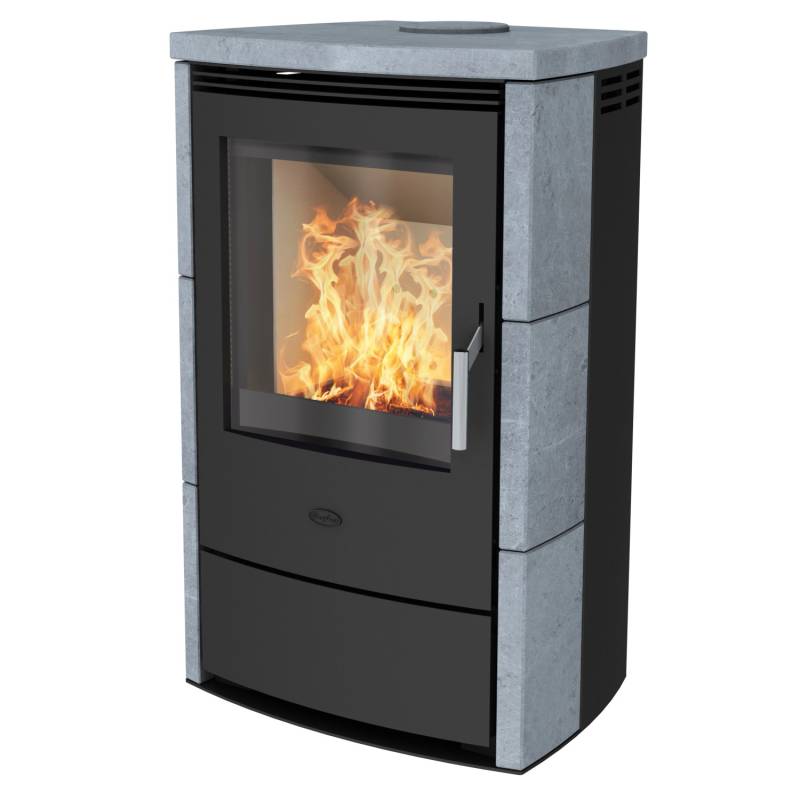 Fireplace Meltemi Kaminofen Speckstein Schwarz 8 kW mit Automatik von Fireplace