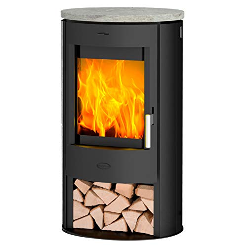Fireplace K5699 Zaria Kaminofen Stahl schwarz | Topplatte Speckstein/A+ von Fireplace