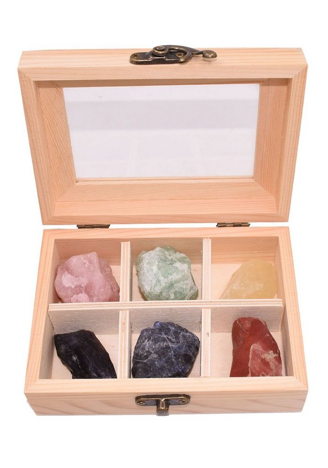 Firetti Edelstein Schmuck Geschenk Wassersteine Box, (Set, 7-St), Sodalith, Aventurin, Rosenquarz, roter Jaspis, Amethyst, Bergkristall von Firetti
