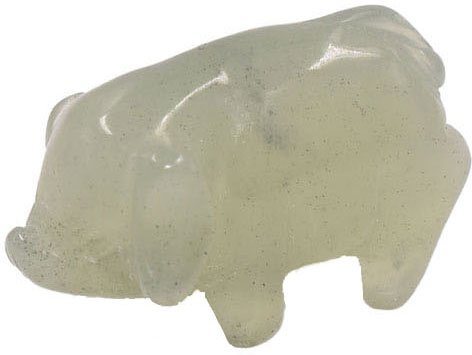 Firetti Tierfigur Schmuck Geschenk Dekofigur Farbstein Edelstein Schwein Jade (1 St), Jade von Firetti