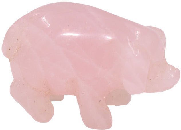 Firetti Tierfigur Schmuck Geschenk Dekofigur Farbstein Edelstein Schwein Quarz (1 St), Rosaquarz von Firetti