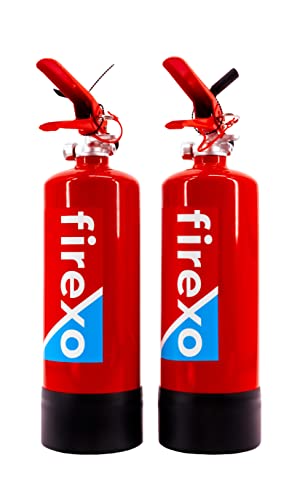2er-Pack Firexo Kleiner Feuerlöscher (2 Liter) – alle Arten von Feuer – Mehrzweck-Feuerlöscher für Haushalt, Küche, Grill, Zuhause und Büro von Firexo