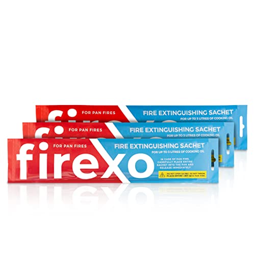 Firexo Feuerlöscher Satchet für Pfannen - Küchenfeuerlöscher sachet -Feuerlöschsachet für Fettbrand - Pfannenbrandlöscher sachet - Küchenbrand Löscher Sachet - Sicherheits Feuerlöschsachet - Pack of 3 von Firexo