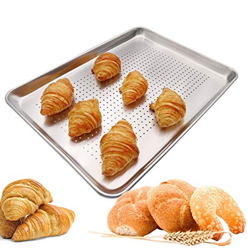 Firsmat Aluminium-Backblech, perforiert, halbe Größe, Backblech, Metall, Kochgeschirr, mittelgroß, 33 x 45,7 cm von Firsmat