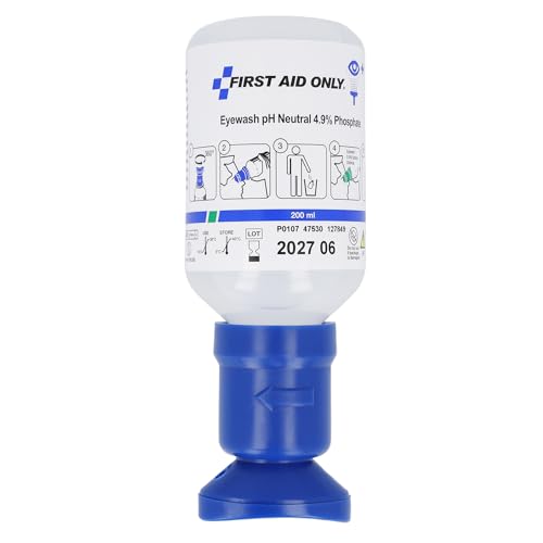 First Aid Only Augenspülflasche 200ml Phosphatpufferlösung (4,9%) / Erste-Hilfe Augendusche mit neutralisierender Lösung/Effektive Augenreinigung bei Säuren und Laugen/P-44012 00 von First Aid Only