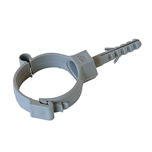 First Plast CNF40G Schlauchschelle komplett mit Dübel für Rundrohre Ø 40 mm grau von First Plast