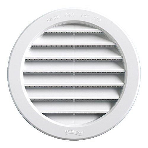 La Ventilazione T12RB Lüftungsgitter aus Kunststoff, rund, zum Einbauen, weiß, Außendurchmesser: 150 mm, Lochdurchmesser: 121 mm La Ventilazione T12RB Lüftungsgitter aus Kunststoff, rund, zum Einbauen, weiß, Außendurchmesser: 150 mm, Lochdurchmesser: 121 mm von La Ventilazione