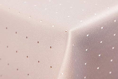 First-Tex Punkte Damast Tischdecke 135x180 oval Creme Hellbeige von First-Tex