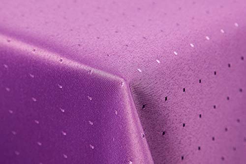 Punkte Damast Tischdecke 160 rund farbecht lila pflegeleicht von First-Tex
