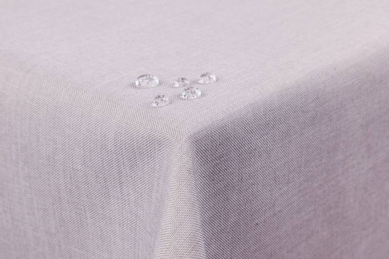 First-Tex Tischdecke, Tischdecke Leinenoptik Lotuseffekt 130x340 eckig in silber/hellgrau von First-Tex