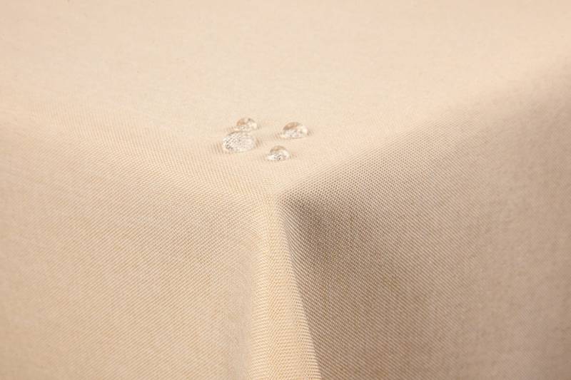 First-Tex Tischdecke, Tischdecke Leinenoptik Lotuseffekt 160x360 eckig in sand/hellbraun von First-Tex