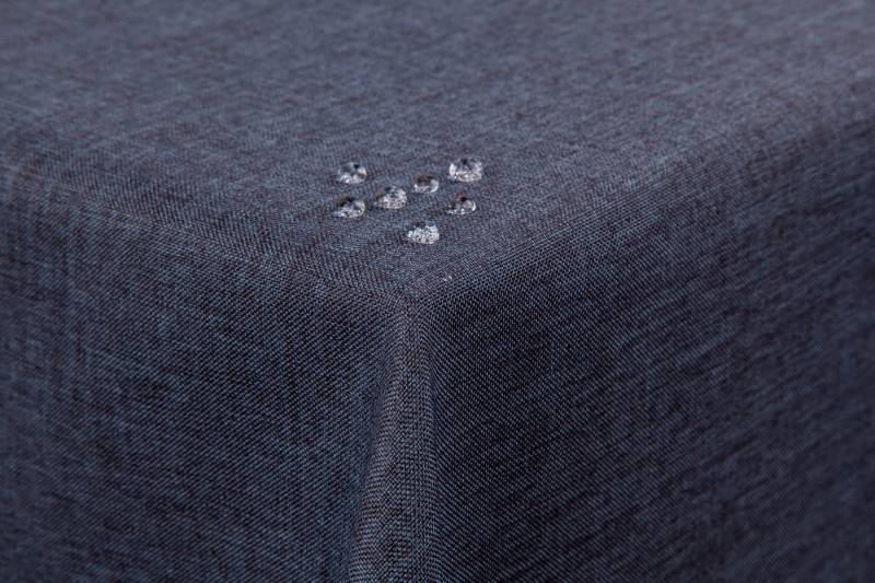First-Tex Tischdecke, Tischdecke Leinenoptik Lotuseffekt Saumkante 160x400 eckig in grau von First-Tex