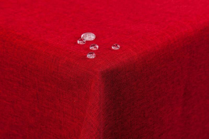 First-Tex Tischdecke, Tischdecke Leinenoptik Lotuseffekt abwaschbar 160x320 eckig in rot von First-Tex