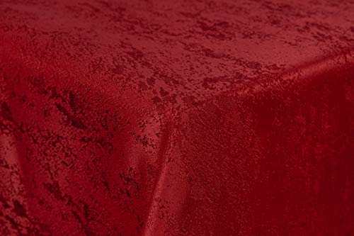 First-Tex Tischdecke Damast Jacquard Brilliant Meliert 130x220 eckig in rot mit gerade Saumkante von First-Tex