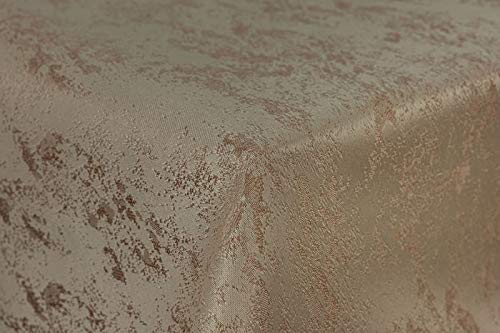 First-Tex Tischdecke Damast Jacquard Brilliant Meliert 130x220 in Sand/Hellbraun mit gerader Saumkante von First-Tex