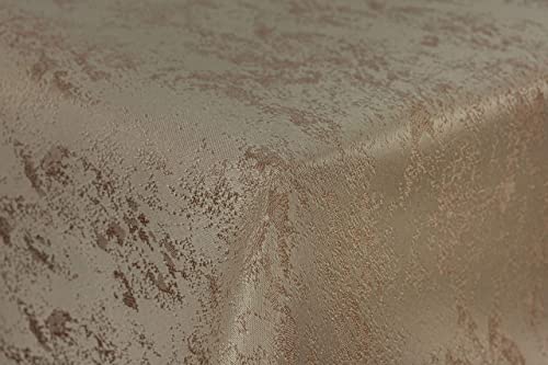 First-Tex Tischdecke Damast Jacquard Brilliant Meliert 130x260 eckig in Sand/Hellbraun mit gerade Saumkante von First-Tex