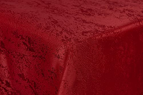 First-Tex Tischdecke Damast Jacquard Brilliant Meliert 130x260 eckig in rot mit gerade Saumkante von First-Tex