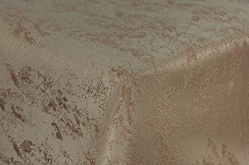 First-Tex Tischdecke Damast Jacquard Brilliant Meliert 135x180 eckig in Sand/Hellbraun mit gerade Saumkante von First-Tex