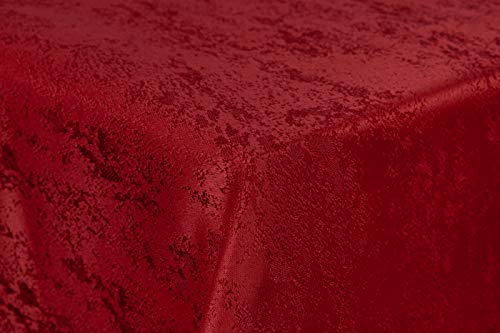First-Tex Tischdecke Damast Jacquard Brilliant Meliert 135x180 eckig in rot mit gerade Saumkante von First-Tex