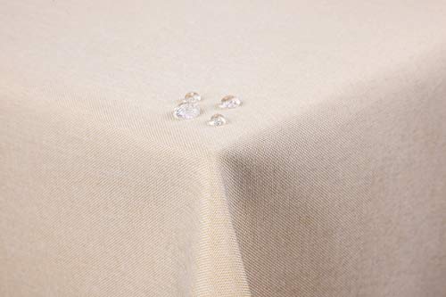 First-Tex Tischdecke Leinenoptik Lotuseffekt abwaschbar mit gerader Saumkante 130x260 eckig in Sand/Hellbraun First-Tex Tischdecke Leinenoptik Lotuseffekt abwaschbar mit gerader Saumkante 130x260 eckig in Sand/Hellbraun von First-Tex