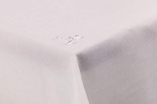 First-Tex Tischdecke Leinenoptik Lotuseffekt abwaschbar mit gerader Saumkante 130x340 eckig in Champagner von First-Tex