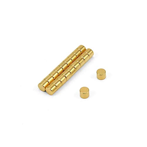 N35 Neodym Magnet - 5mm Durchmesser x 4mm Dick - 0,66kg Zug - Gold Plattiert - Packung von 200 von first4magnets