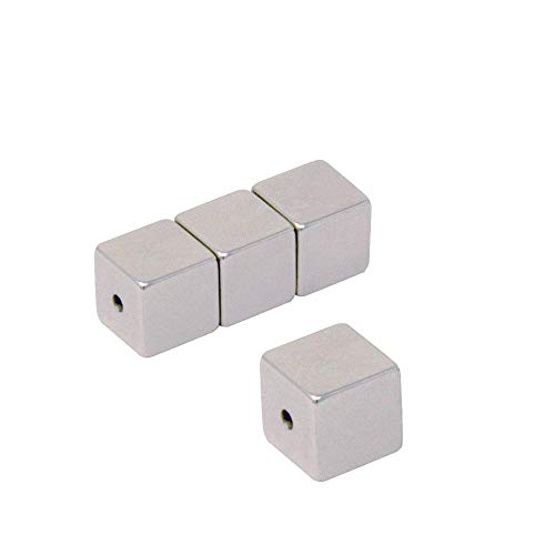 Neodym Halbach - Array - Magnet zum Platzieren Auf Eine Nichtmagnetische Stange und Zur Herstellung Einer Halbach - Array - 10mm x 10mm x 10mm Mit 2mm Loch Durch Die Seite - 4 4 von first4magnets