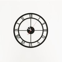 Industrielle Metall Wanduhr Mattschwarz, Lautloses Uhrwerk von FirstRoom