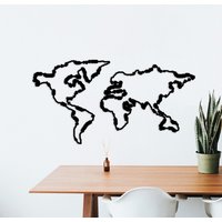 Mattschwarze Metall Weltkarte Wandkunst Modernes Eisendekor von FirstRoom