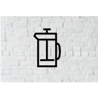 Metall French Press Wandkunst Matte Black Coffee Decor von FirstRoom