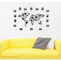Metall Karte Der Welt Wandkunst, Wandkunst Karte, Metall, Lebende Büro Schwarze Weltkarte von FirstRoom
