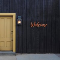 Willkommensschild Aus Cortenstahl Rustikale Metallwandkunst von FirstRoom