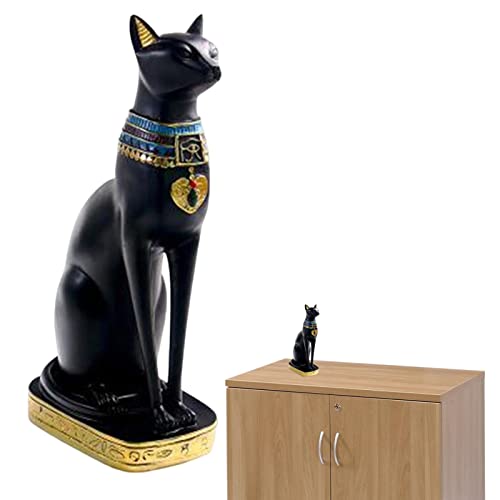 Firulab Ägyptische Katzenfiguren | Altes Ägypten Bastet Katze Kunstharz Handwerk | Altes Ägypten Katzengöttin Statue Kunstharz Handwerk Statue Katze Ornament Geschenk für Dekoration von Firulab