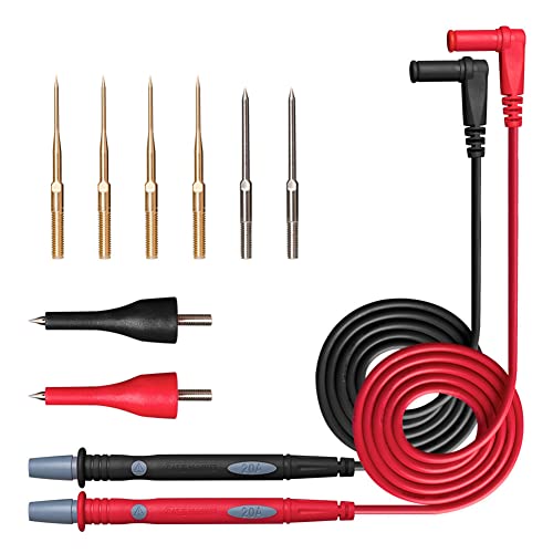 Firulab Multimeterkabel | Anti-Elektroschock-Multimeter-Prüfspitzen | Messleitungssatz Sonde mit Drahtstift und 0,13 mm Langer Nadel von Firulab