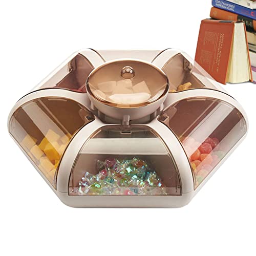 Firulab Snack-Tablett in Blütenblattform - Wiederverwendbare 6-Grid-Nuss-Snack-Aufbewahrungsbox - Durchsichtige Lebensmittelplatten, Blütenblatt-Plattenbehälter, Gemüse- -Organizer für Partys von Firulab