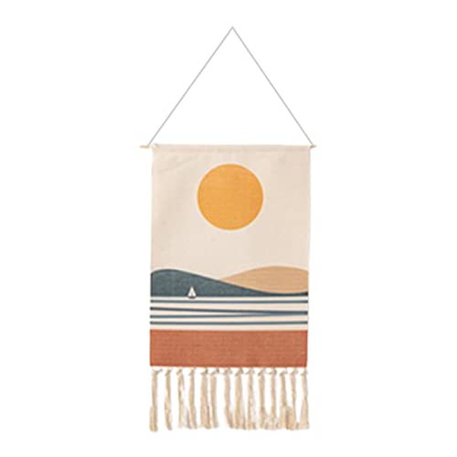 Firulab Tapisserie Wandaufhänger, Wandbehänge Tapisserie Makramee, handgemachte gewebte böhmische Tapisserie Wandaufhänger, Boho Wanddekor mit Quasten für Zuhause Wohnung Schlafzimmer 50 x 70 cm von Firulab