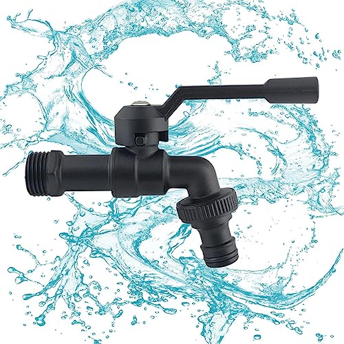 Firulab Wasserhahn-Splitter,Gartengeräte 1/2 Zoll Wasserhahn Bibcocks Dual Outlet Schwarz Messing | Robuster Gartenschlauch-Splitter für einfache Wasserkontrolle von Firulab