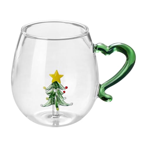Firulab Weihnachtsbaum-Trinkgläser - Modische kreative Weihnachtsparty-Gläser - -Weihnachtsbaum-Glasbecher, wiederverwendbar, klassisches Trinkgeschirr, Weihnachtsbaum-Becher ohne Stiel von Firulab