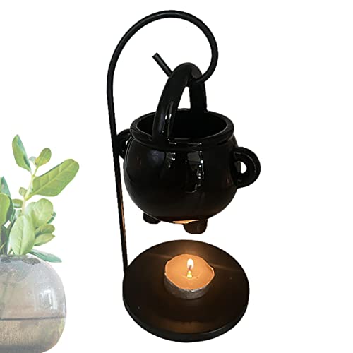 Hexenkessel Ölbrenner, Halloween Ornamente Wachsbrenner, Witches Home Yoga Room Meditation Decor, Black Aroma Diffuser Candle Tealight Firulab von Firulab