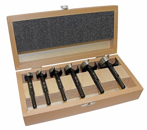 Black Shark Pro Forstnerbohrer Set 6 tlg., Ø 20-25-30-35-40-50 mm, Länge 90 mm, in einer Holzkassette Black Shark Pro Forstnerbohrer Set 6 tlg., Ø 20-25-30-35-40-50 mm, Länge 90 mm, in einer Holzkassette von Fisch