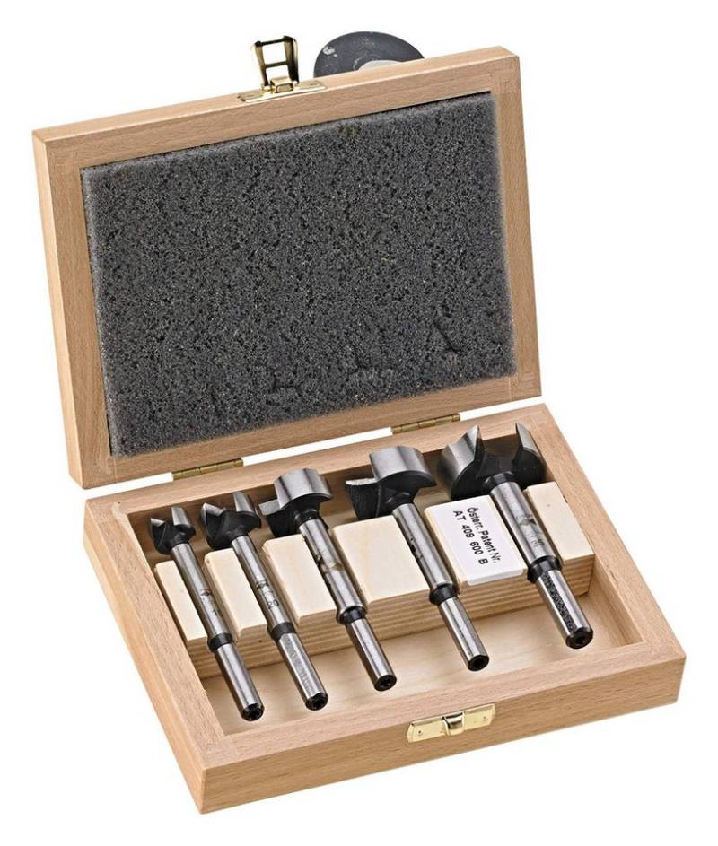 Fisch Holzbohrer, (5-tlg), Forstnerbohrer Satz Wave D7483G 6tlg. 35 - 68 mm + Verlängerung von Fisch