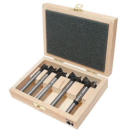 Fisch HW Forstnerbohrer Set 5-tlg. - Profi Ausführung, Ø 15-20-25-30-35 mm von Fisch