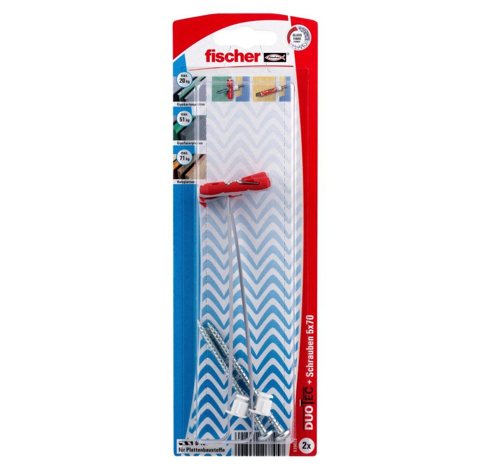 Fischer Befestigungstechnik Schrauben- und Dübel-Set FISCHER Kippdübel Nylon Duotec 10 S PH K (2 Stk) von Fischer Befestigungstechnik