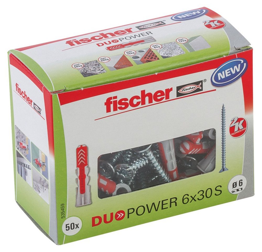 Fischer Befestigungstechnik Schrauben- und Dübel-Set FISCHER Universaldübel Duopower 6x30 S LD (50 Stk) von Fischer Befestigungstechnik