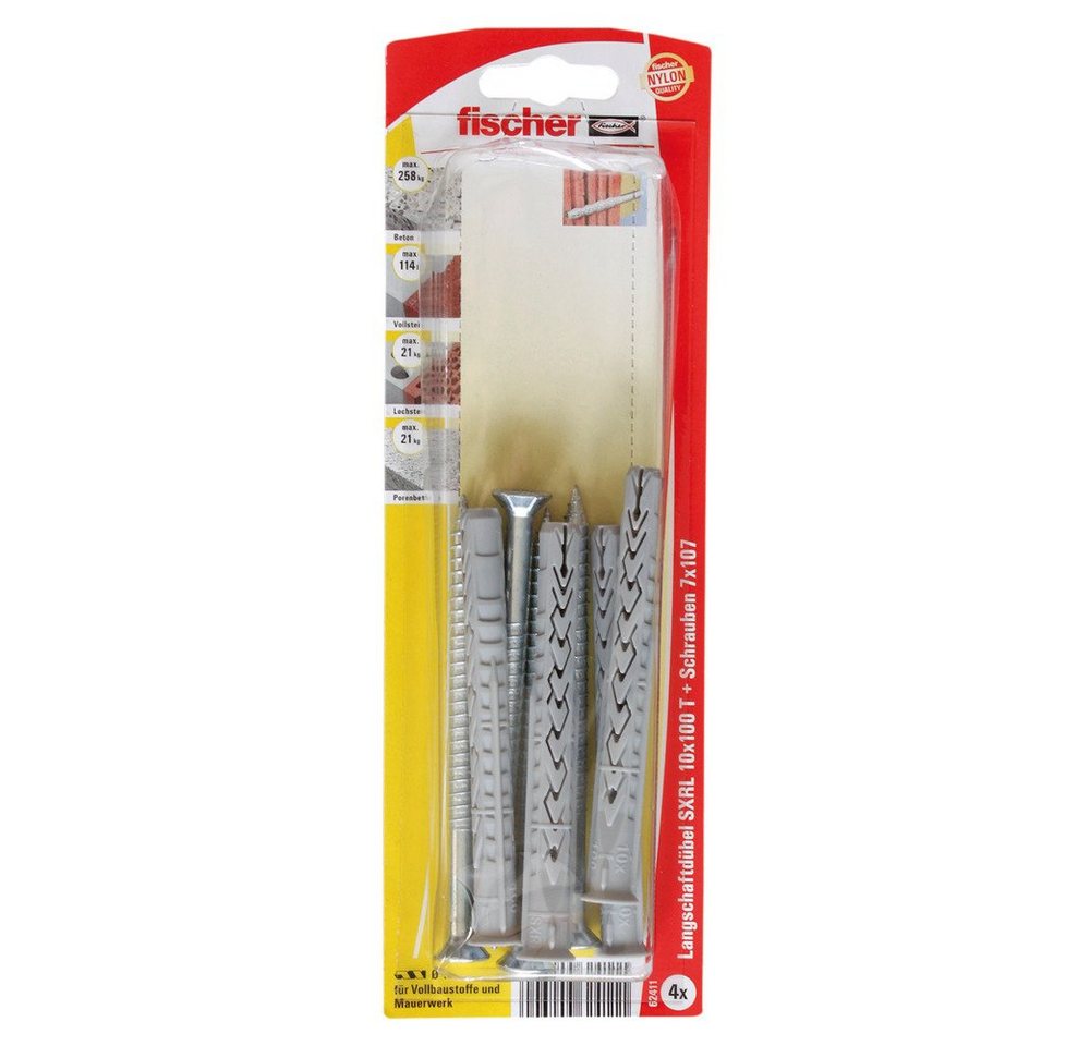 Fischer Befestigungstechnik Schrauben- und Dübel-Set FISCHER Universalrahmendübel FUR 10x100 TK (4 Stk) von Fischer Befestigungstechnik