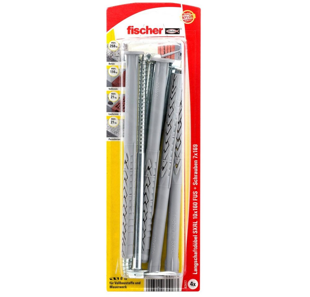 Fischer Befestigungstechnik Schrauben- und Dübel-Set FISCHER Universalrahmendübel FUR 10x160 SSK (4 Stk) von Fischer Befestigungstechnik