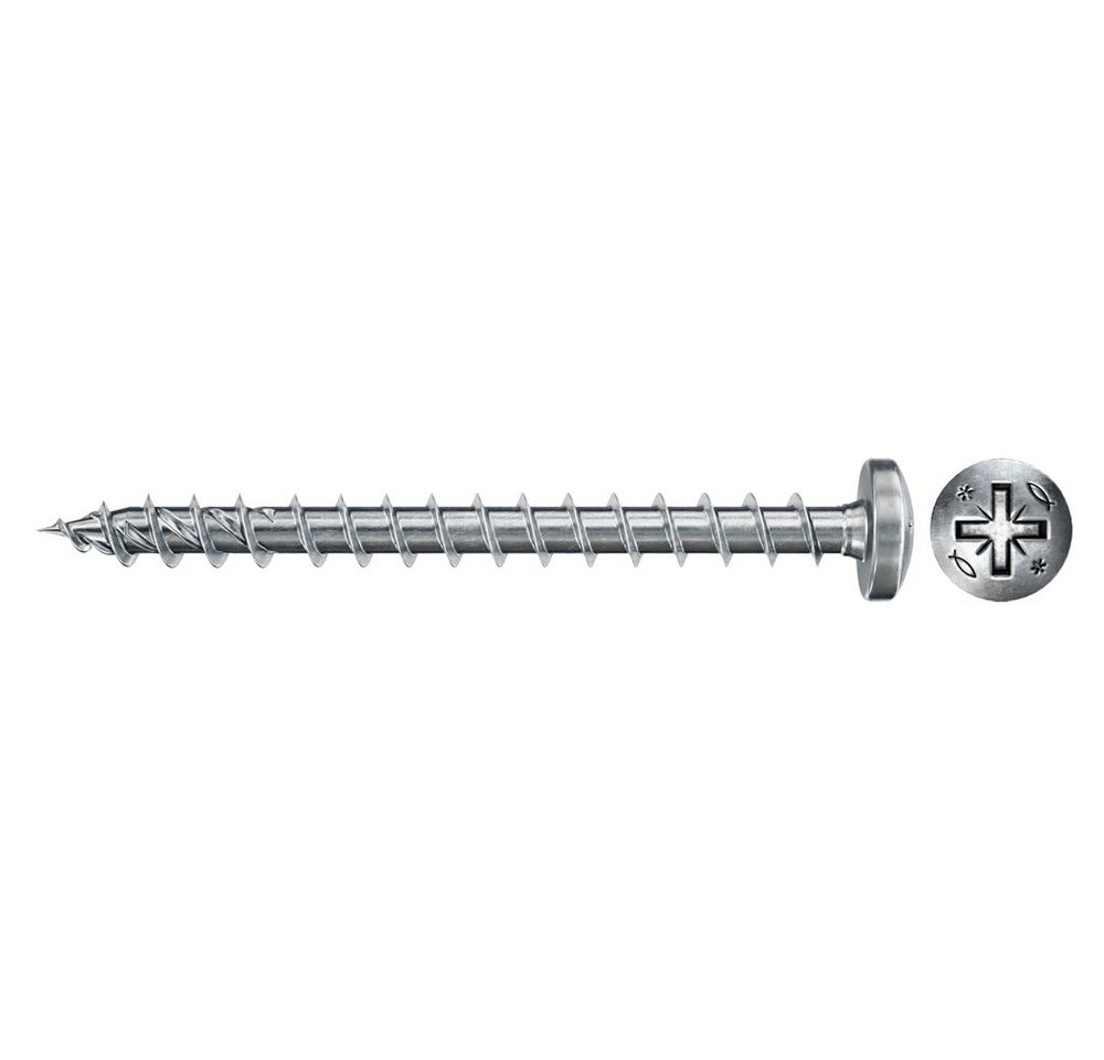 Fischer Befestigungstechnik Spanplattenschraube Power Fast II mit Panhead, Kreuzschlitz PZ, (Stahl weiß verzinkt, 200 St), 5x25 mm von Fischer Befestigungstechnik